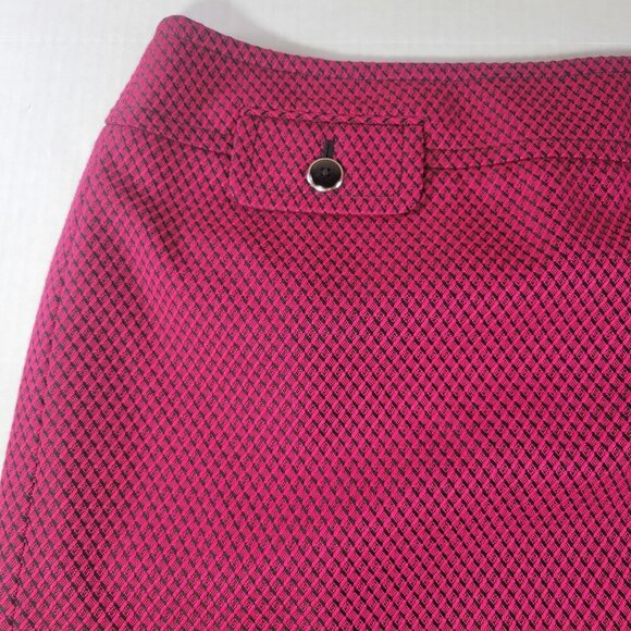 Ann Taylor Loft Petite Women Professional Red Diamond Pattern Skirt Size 6P - Picture 2 of 10